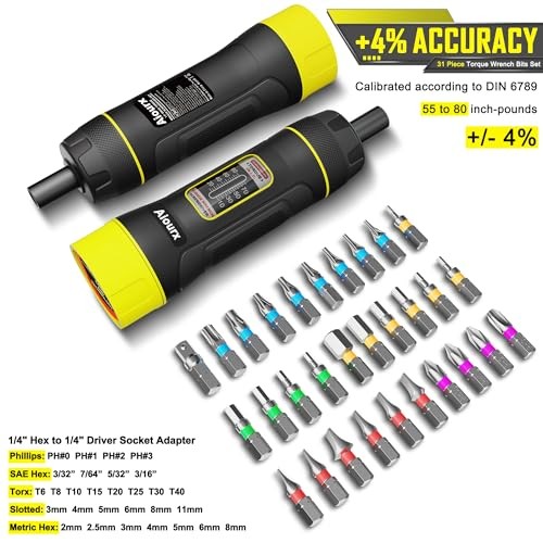 Torque Screwdriver Set, 10-80 Inch Pounds lbs, 31 Piece 10-80 in.-lb. Standard gallery