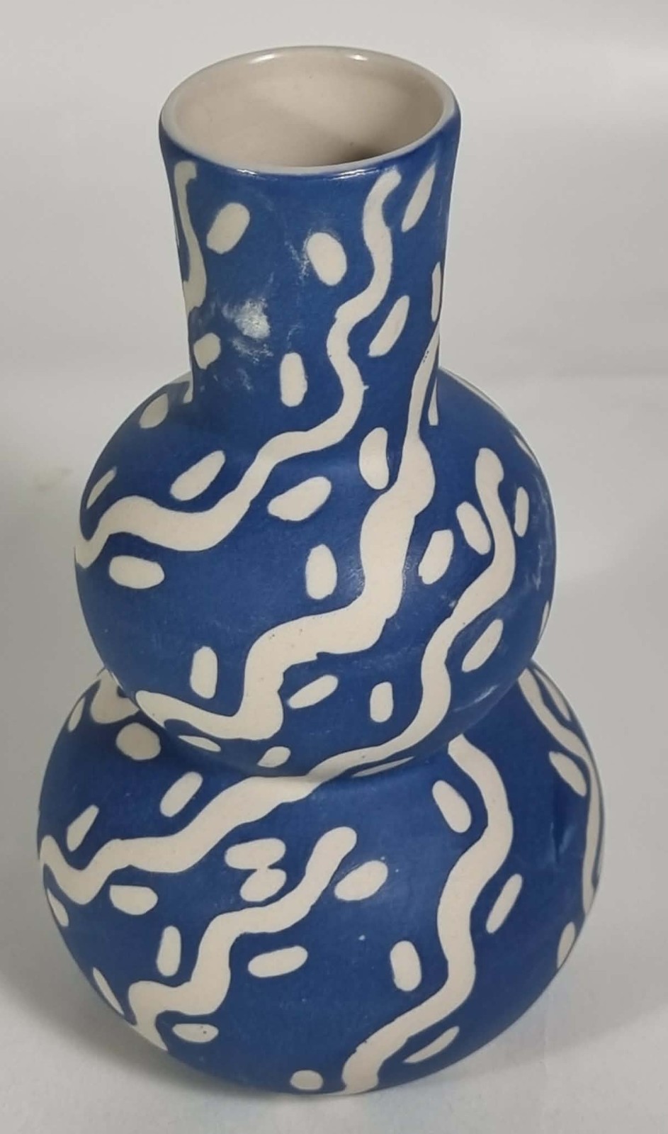 Jones & Co Happy Vase Tracks Blue Ceramic 15.5cm gallery