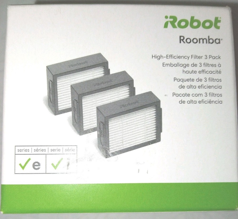 Original iRobot High-Efficiency Filter, 3-pack for Roomba e. & I. Series, New