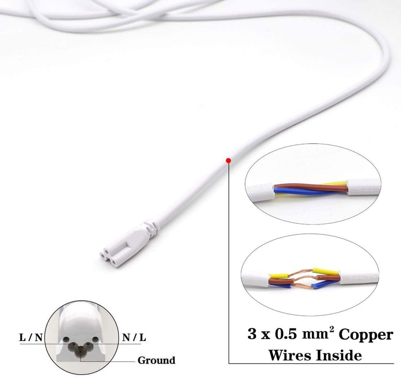 4-24 Pack 3FT 4FT Connector Cable Extension Cords 3-Pin LED Tube Light Fixture gallery