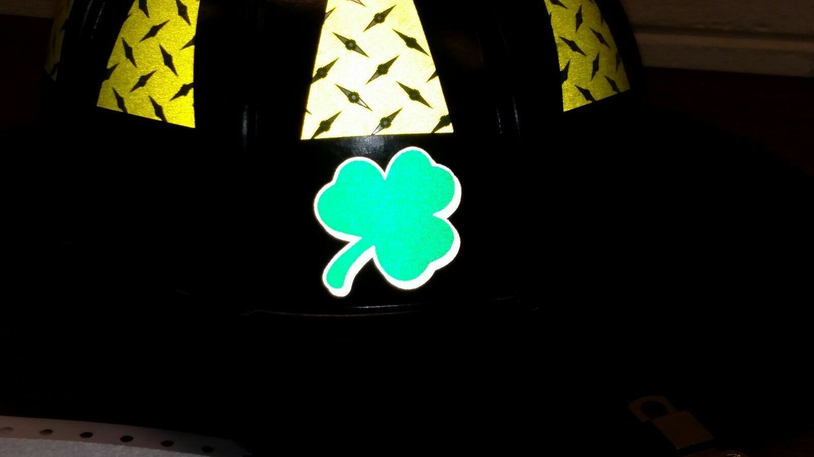 Reflective Vinyl Clover Shamrock Fire Helmet Decal Sticker multiple sizes gallery