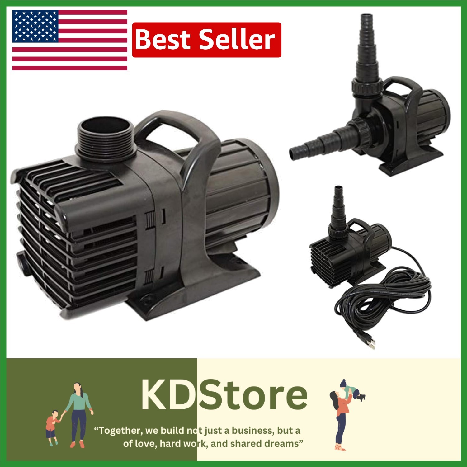 Versatile APP Pond Pump 2000GPH with Hose Adapter - Safe & Efficient Water Flow gallery
