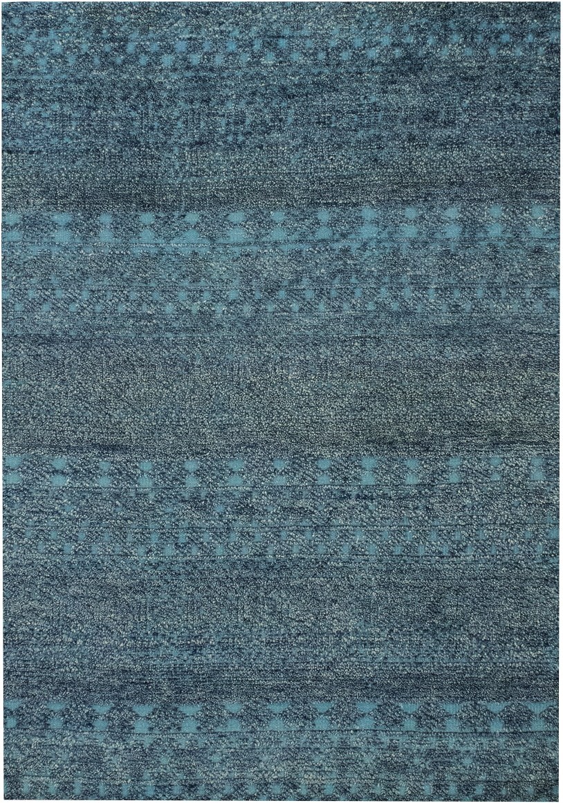 Handmade Wool Area Rug | Modern Textured Design | 4'4" x 5'5" | 60956 gallery