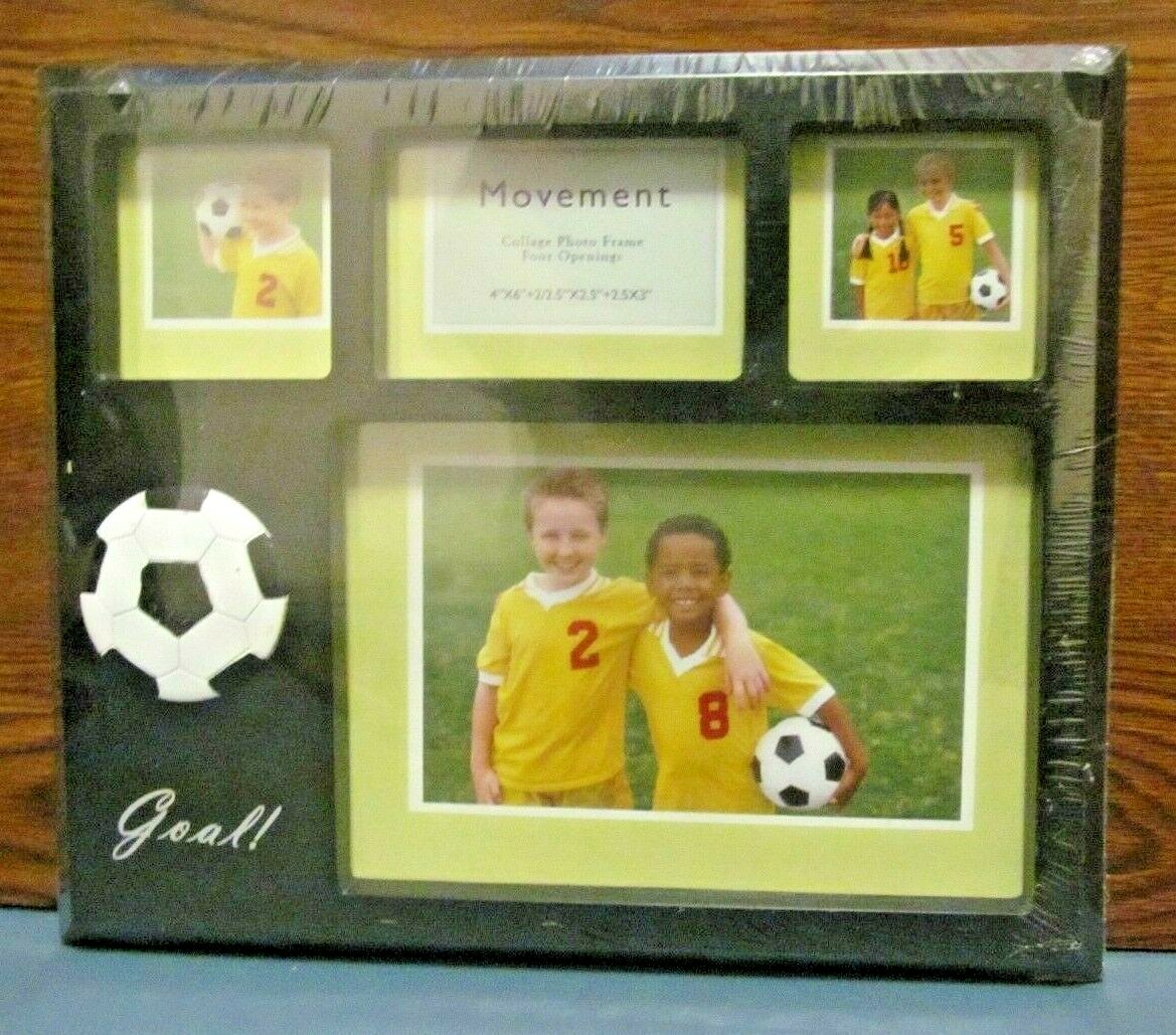 Picture Frame-Soccer Ball Theme-"Goal!"-4 Pictures 1:4x6, 1:2x3, 2:2x2 Black gallery
