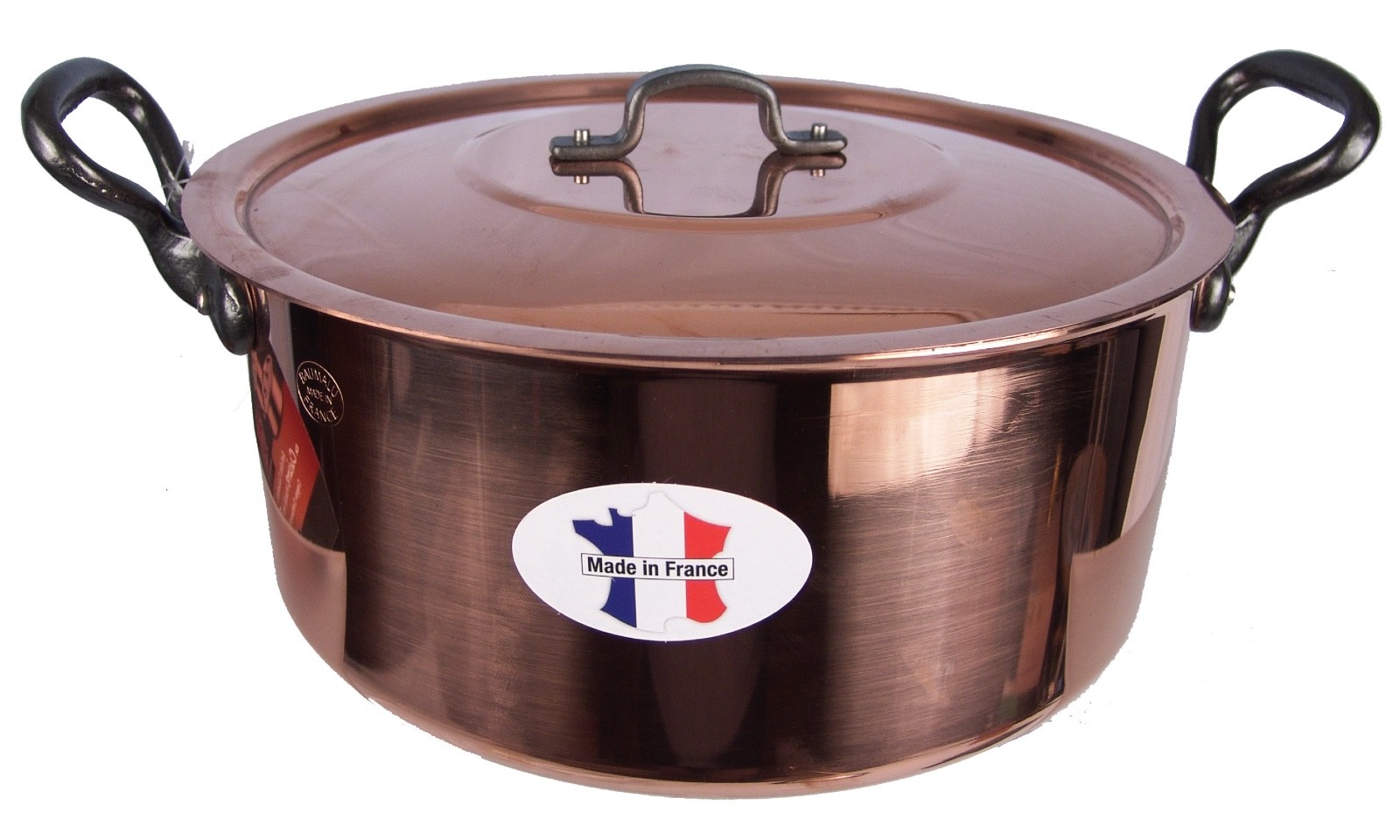 BAUMALU COPPER 9” CASSEROLE + LID STOCK POT WEIGHT 5lb 11oz MADE IN FRANCE gallery