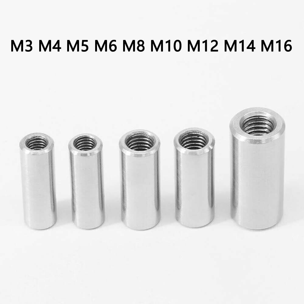 Round Coupling Nuts M3-M16 304 Stainless Steel Round Connecting Nut Long Nut gallery