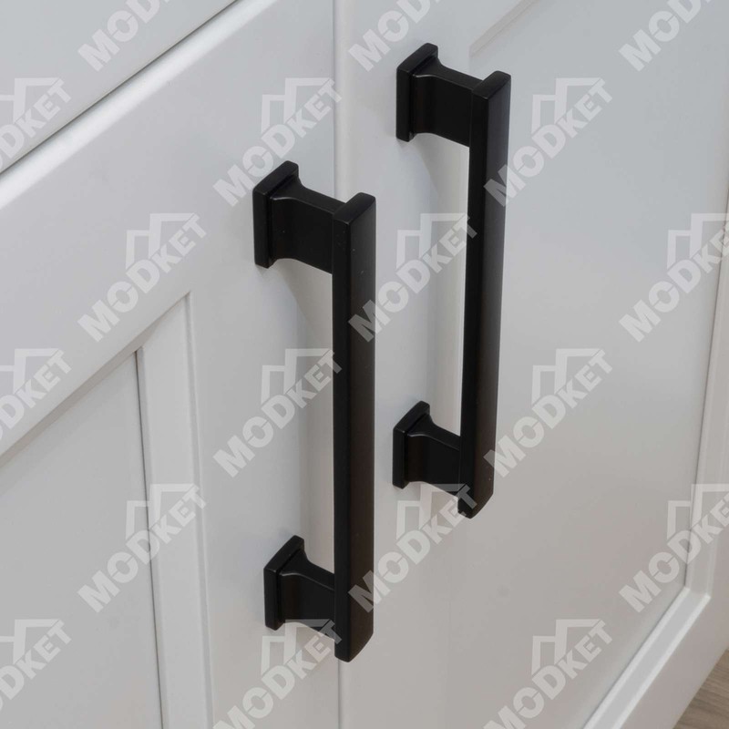 Solid Metal Matte Black Cabinet Pulls Knobs Handles Kitchen Bath Drawer Hardware gallery