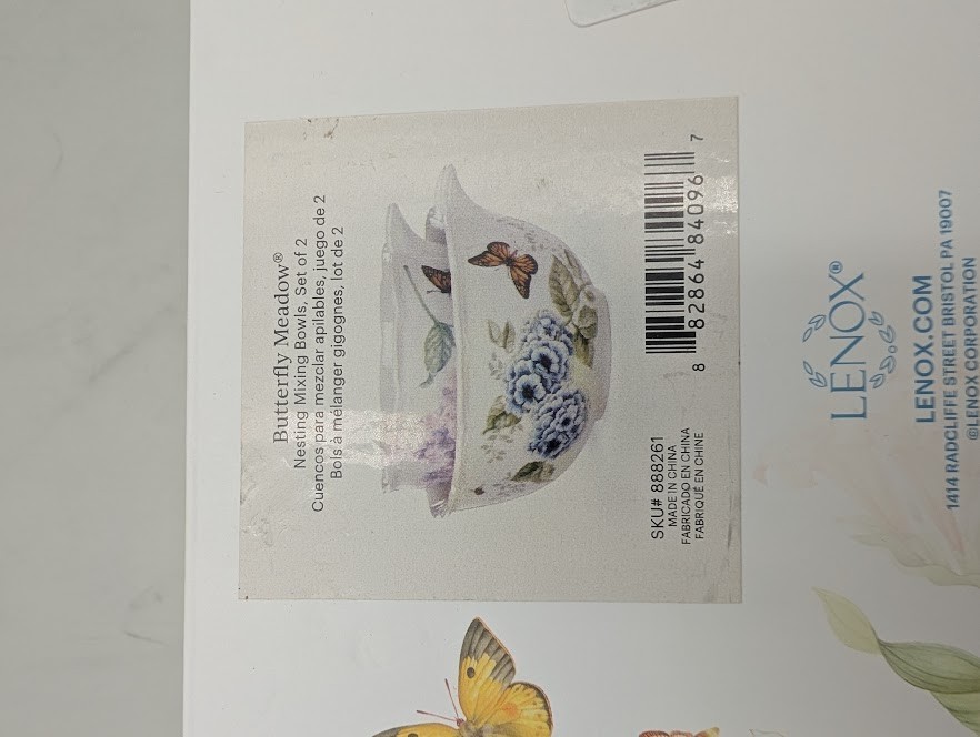 Lenox Butterfly Meadow Nesting Mixing Bowls , 2-Piece Set *Read* gallery