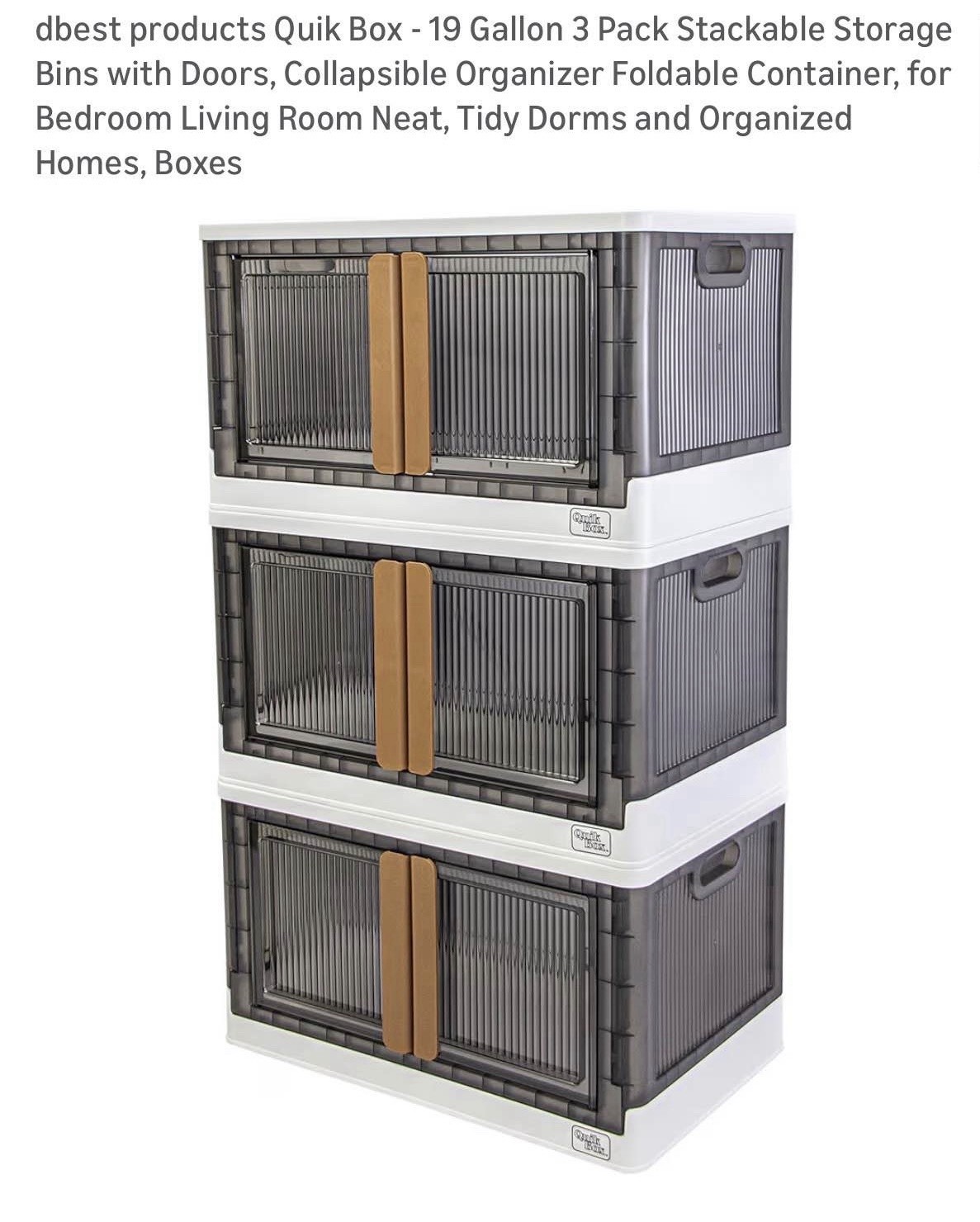 Stackable Foldable Plastic Storage Bin with Doors, 19 Gallon, White . SINGLE gallery