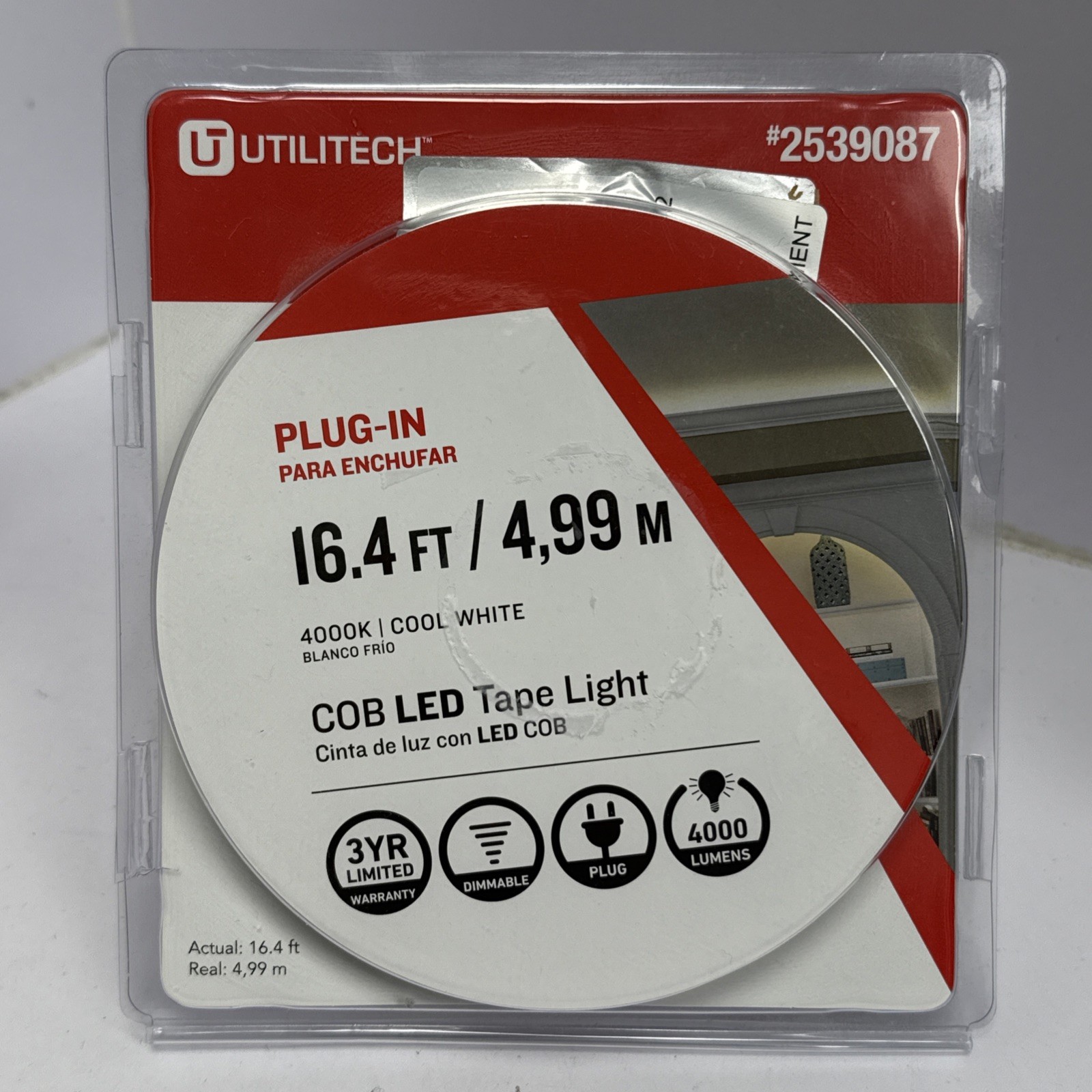 Utilitech 2539087 16.4FT Plug-in Cob LED Tape Light gallery