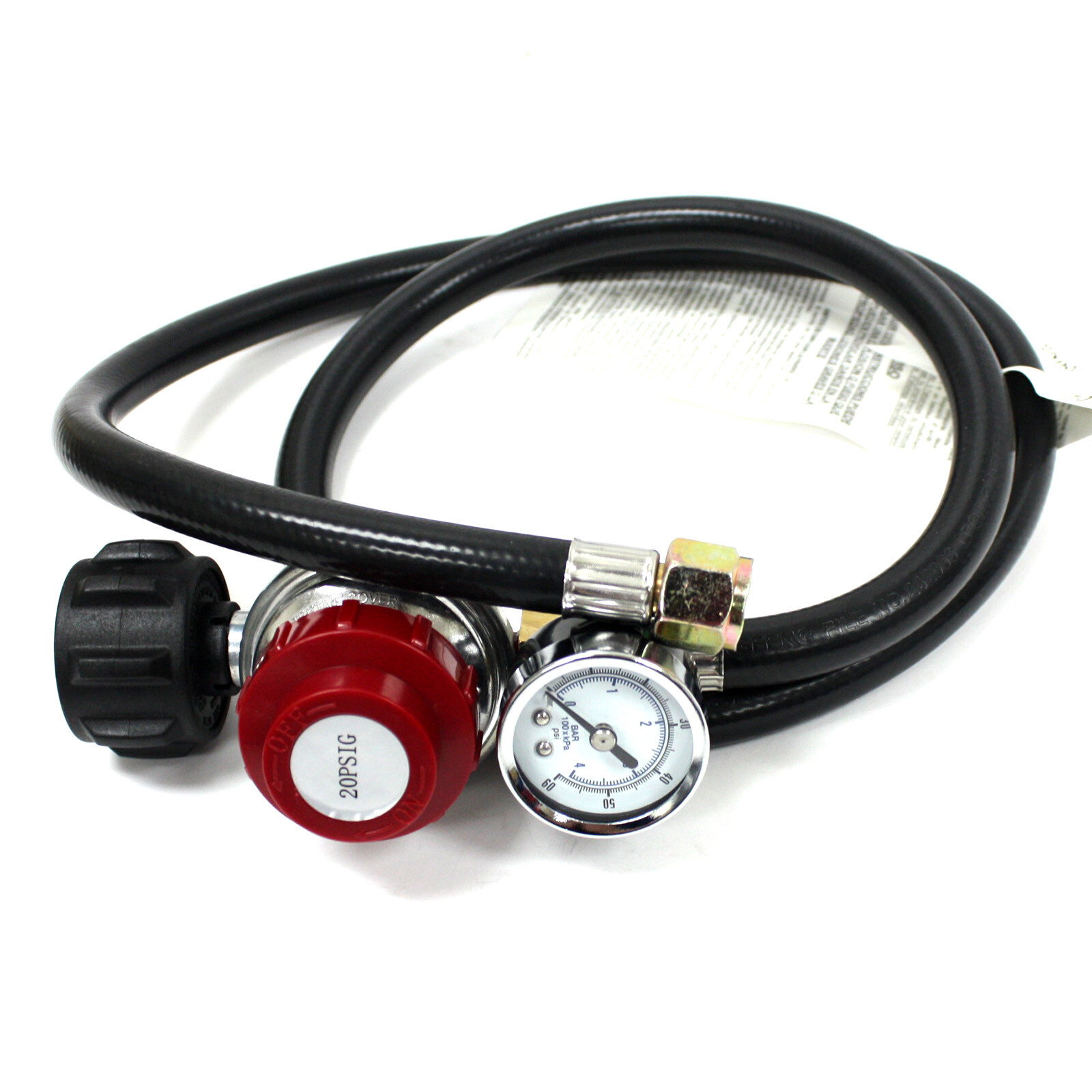 High Pressure Adjustable LP Propane Regulator Gauge QCC1 & 4' BBQ Hose 20PSI gallery