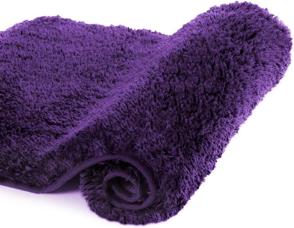 Soft Microfiber Shaggy NonSlip Bath Mat for Bathroom Thick Plush Water Absorbent gallery