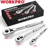 WORKPRO 3PCS Ratchet Set Quick Release 72-Tooth 1/4" 3/8" 1/2" Dr Ratchet Handle gallery