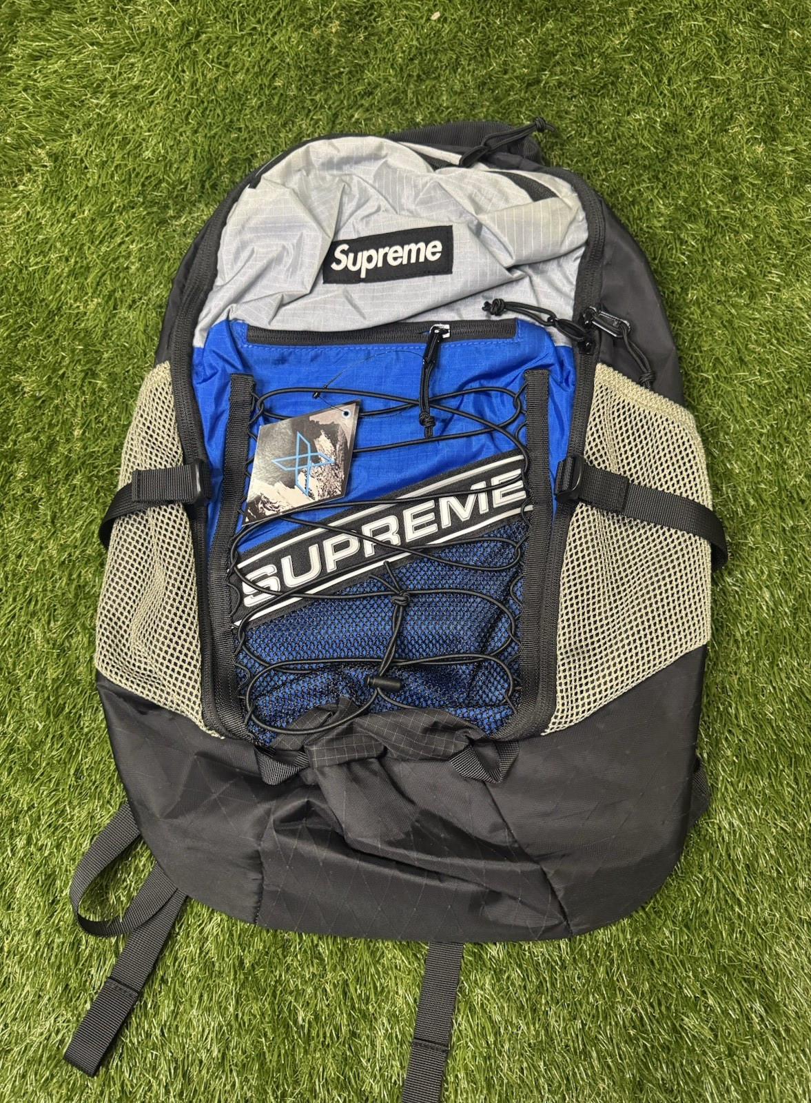 Supreme Backpack Black Blue Gray Nylon Mesh Adjustable, Authenticity Guaranteed 