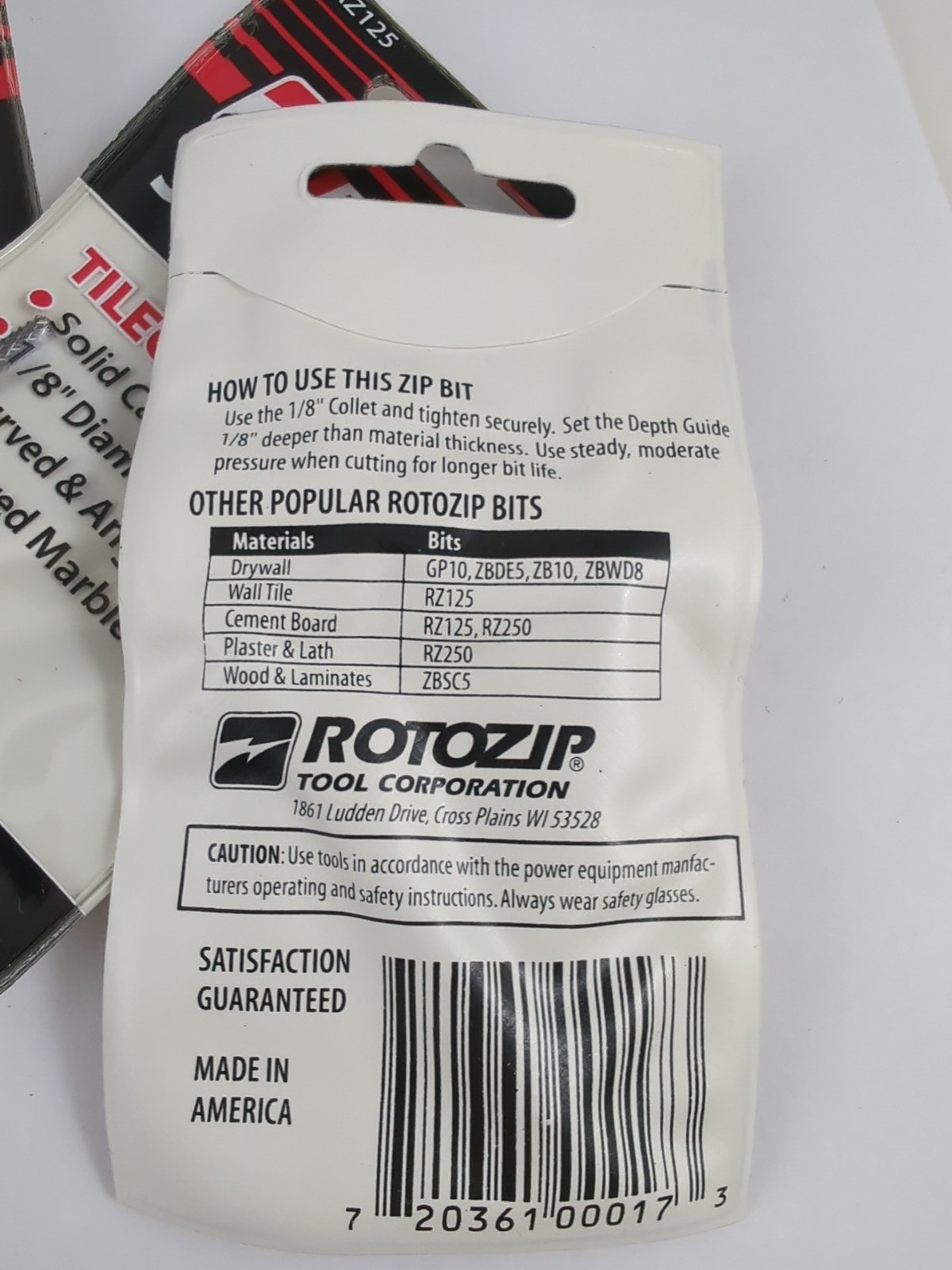 Rotozip Tilecut 1/8 In. Carbide Zip Bit (5-Pack) TC Rotozip Spiracut gallery