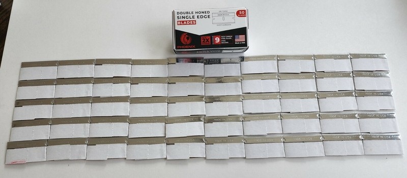 Phoenix - 50 Extra Sharp Single Edge Razor Blades - Made In USA - Double Honed gallery