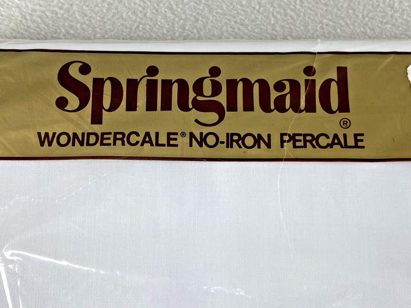 Springmaid Full Double Flat Sheet White Percale Polyester Cotton 81" x 96" USA gallery