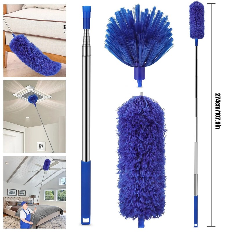 Microfiber Ceiling Fan Duster & Cobweb Cleaning Brush Cleaner Kit Extension Pole gallery