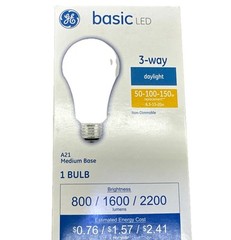 GE Basic Bulbs LED A21 Medium Base 3 Way In Daylight Up To 2200lm {D}