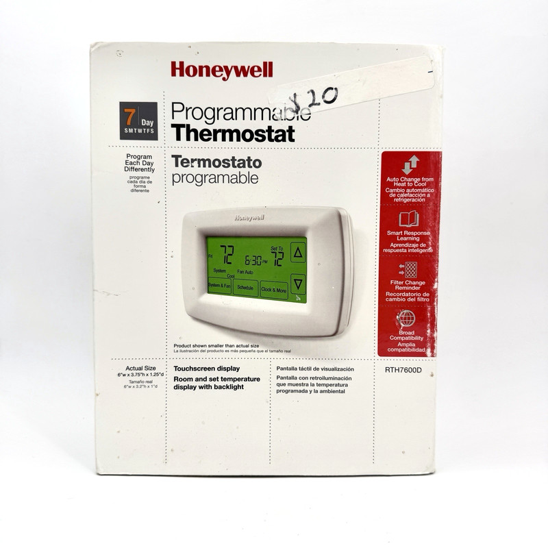 Honeywell RTH7600 Touchscreen Programmable Thermostat White Digital New Open Box gallery