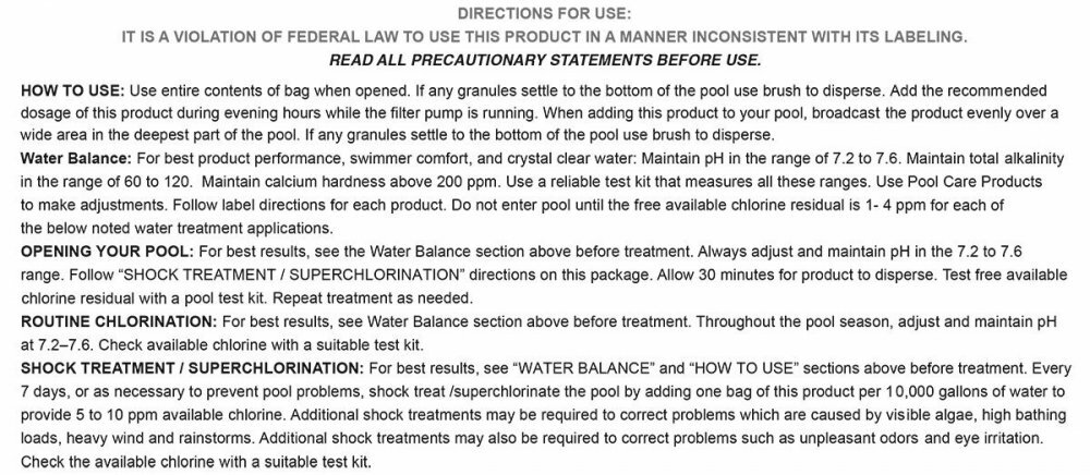Dry Tec 68% Calcium Hypochlorite Granular Swimming Pool Shock - Choose Quantity gallery