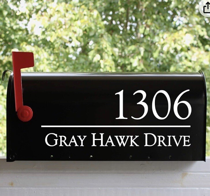 Personalized Mailbox Decals with Family Name and Address gallery