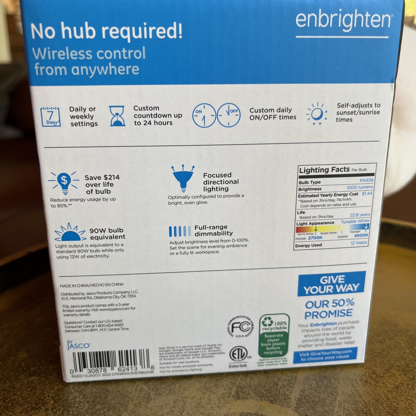 Enbrighten Smart Wi-Fi LED Bulb 1000 Lumens Dimmable – No Hub Required gallery