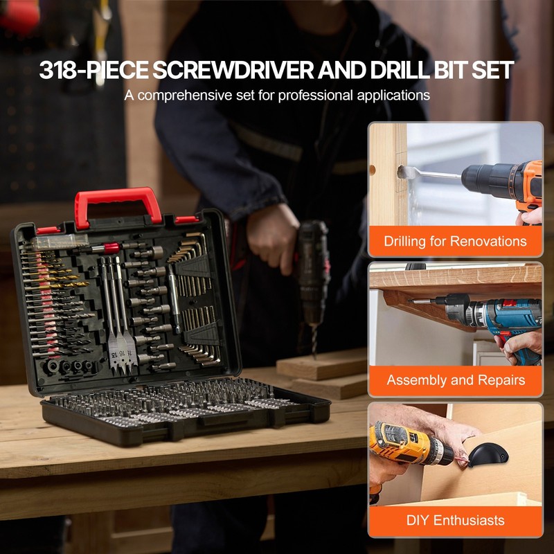 Drill Bit Set 318PCS Screwdriver Bit Set with Carrying Case Multi-purpose gallery