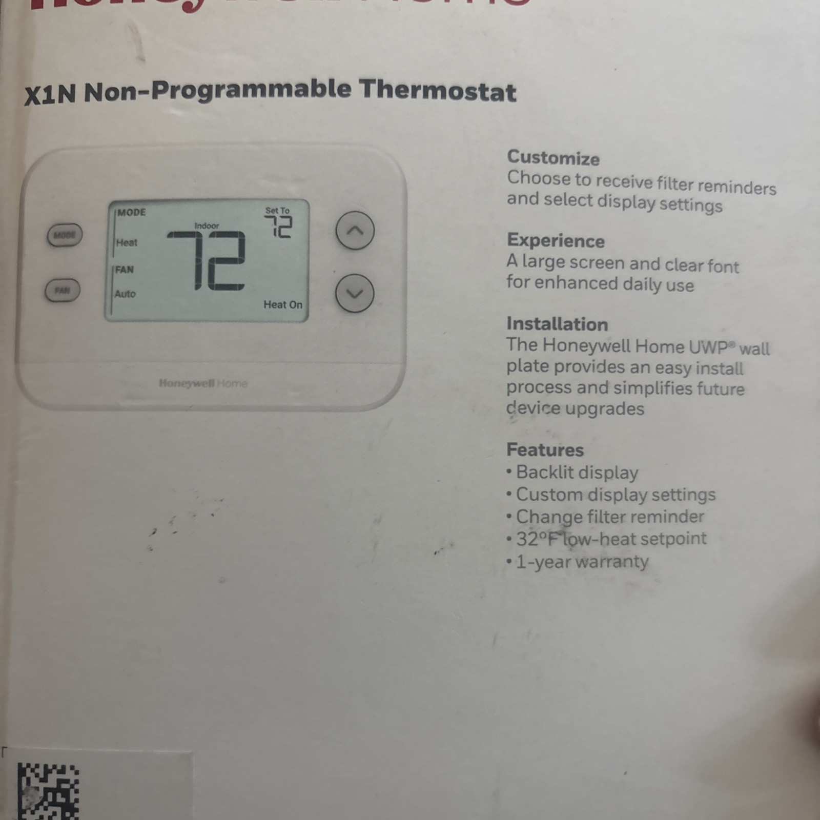 Honeywell Home X1N Non-Programmable Thermostat, Single-Stage, 1 Heat/1 Cool gallery