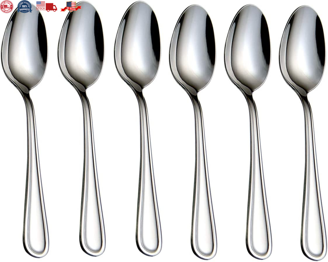 Teaspoons Stainless Steel 18/0 Tea Spoons 6 Pcs, 6.29 Inches For Home, Kitche... gallery