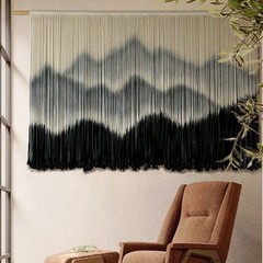 IOWER Macrame Wall Hanging Mountain Dip-Dyed Macrame Wall Decor Lar… Fast Ship