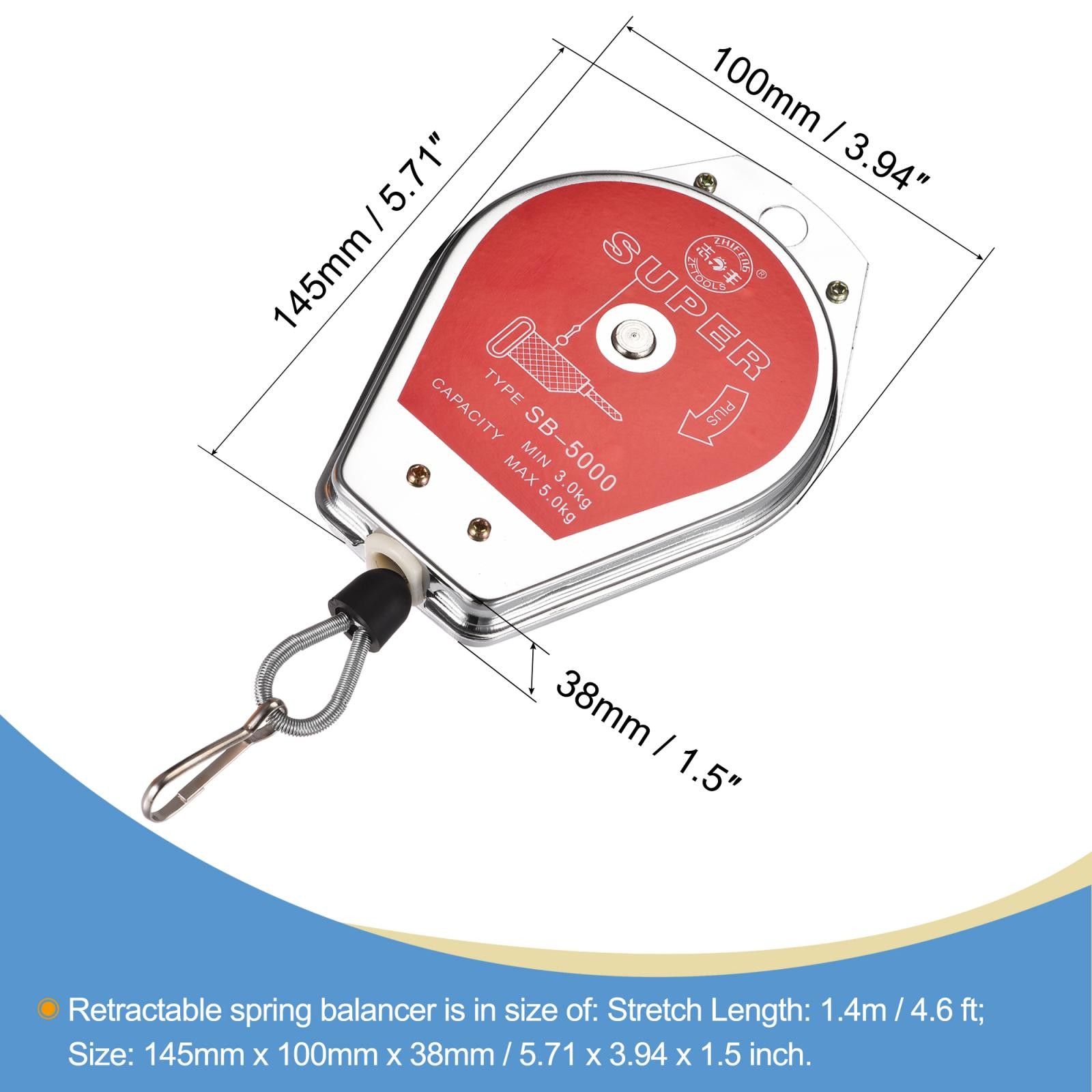 Retractable Spring Balancer 6.6-11lbs Red Tool Holder with Fitting Accessory gallery