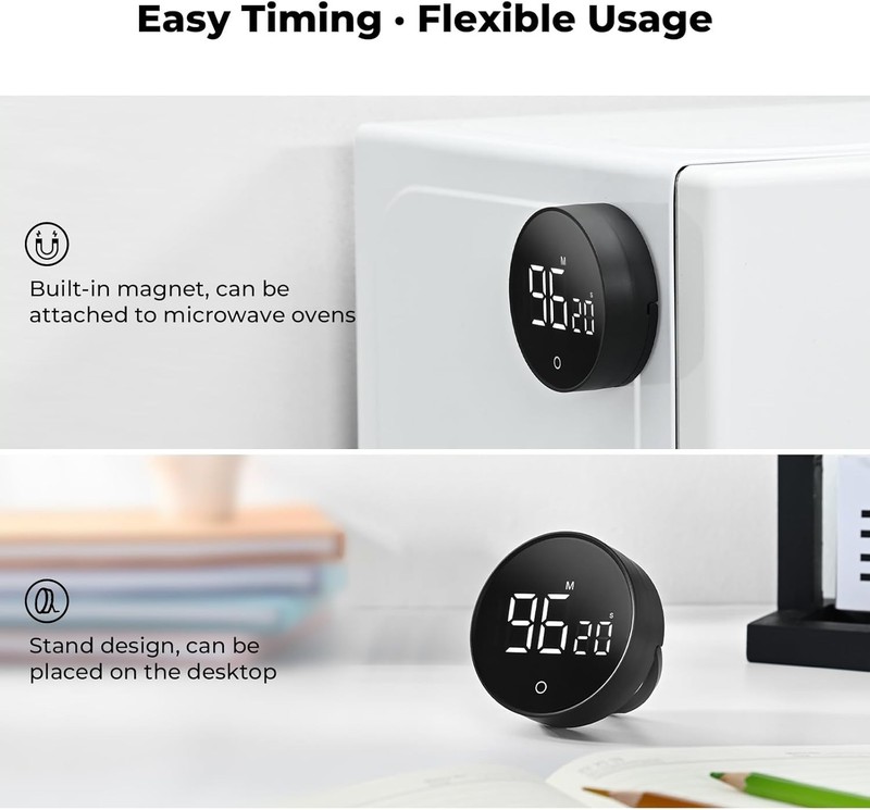 Digital Kitchen Timer Large LED Display 199 Min Countdown Temporizador Magnético gallery