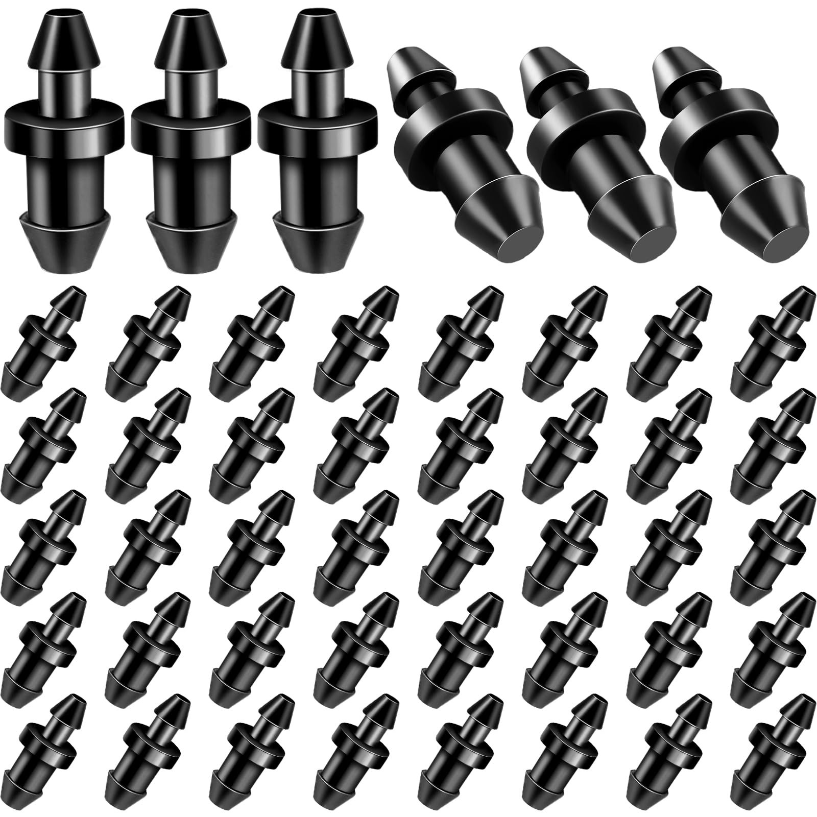100 Pcs 1/4 Inch Drip Irrigation End Plugs Black Tubing Goof Plugs Set gallery