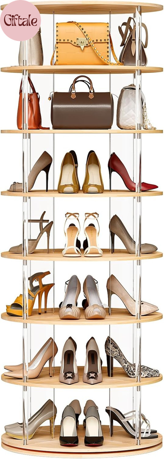 7-Tier Rotating Shoe Rack, 360 Degree Spinning Shoe Rack Tower, Lazy Susan Stora gallery