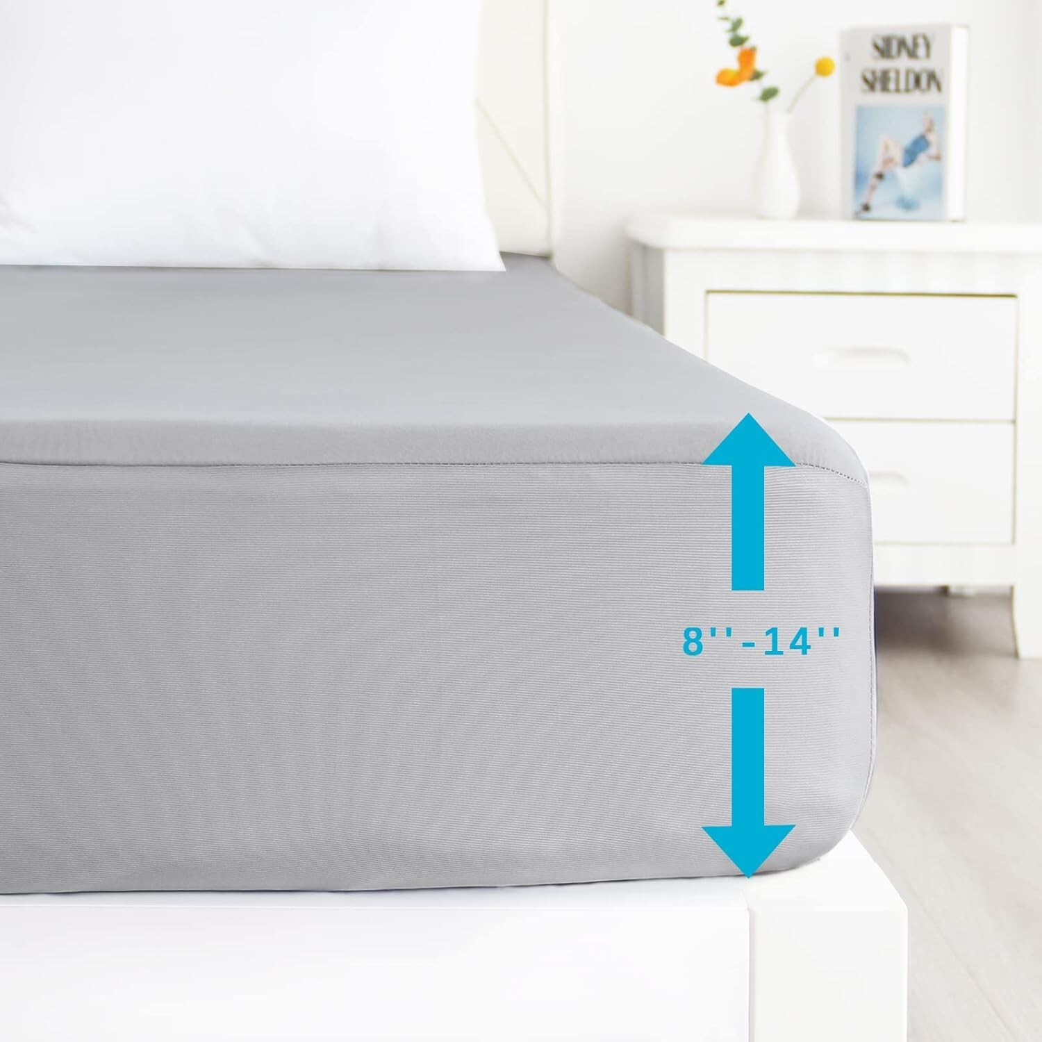 All-Size Fitted Sheets with Deep Pocket up to 14" Skin Friendly Bottom Sheets gallery