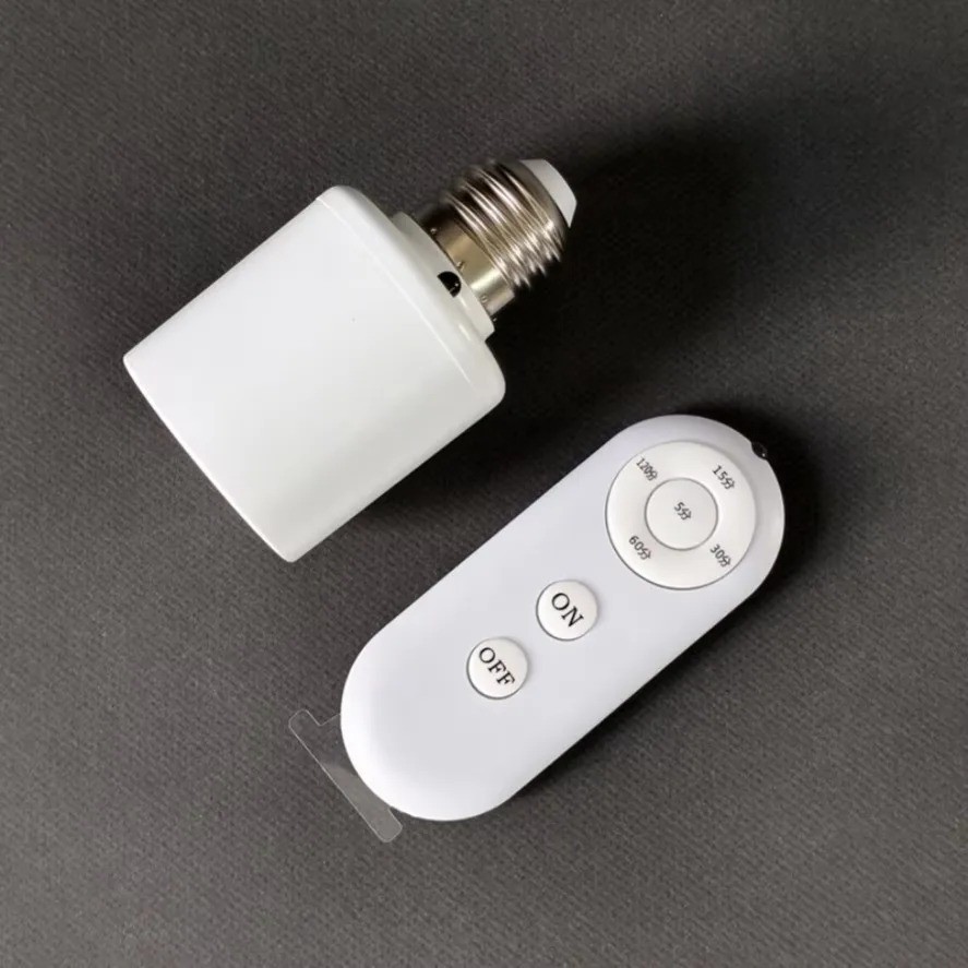 Wireless Remote Control Light Lamp E27 Screw Bulb Base Holder Cap Socket Switch gallery