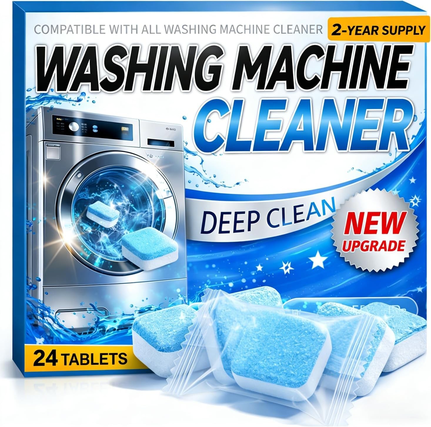 Washing Machine Cleaner Tablets 24 Pack Enzyme Deep Clean Front Load Washer gallery