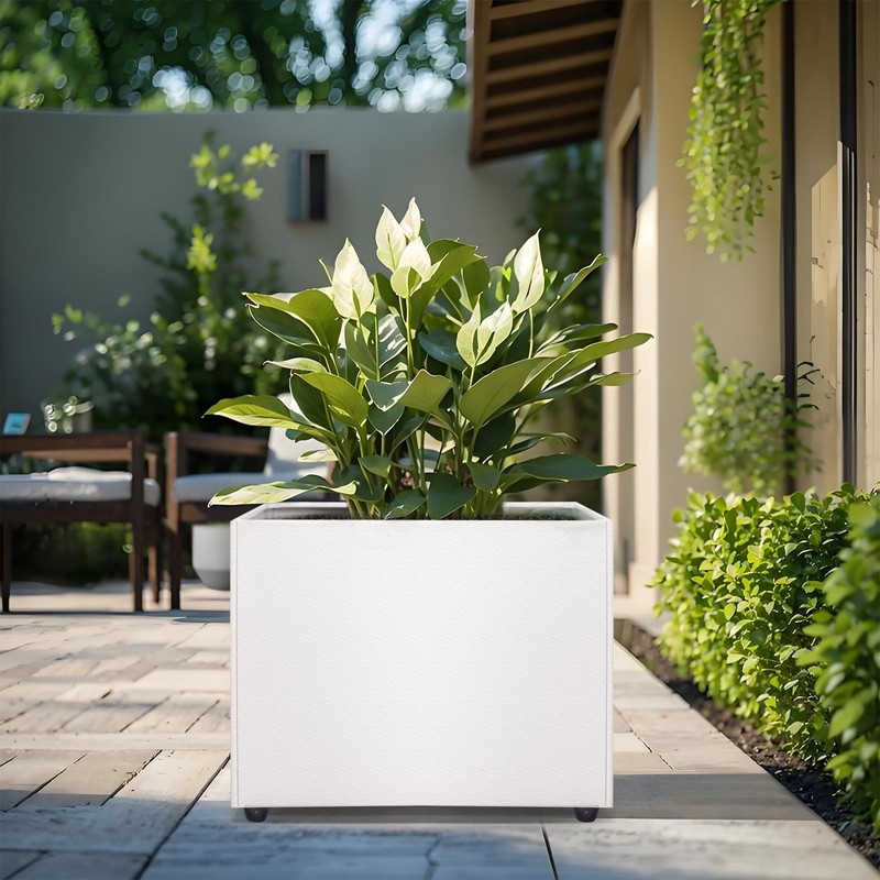 Planter Box Rectangular Block - 16×12×12IN Galvanized Steel Metal Long Box Pl... gallery
