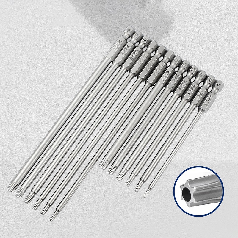 1/4" Hex Shank Torx Head Screwdriver Bits T5-T40 Magnetic Drill Bit L 50–200mm gallery