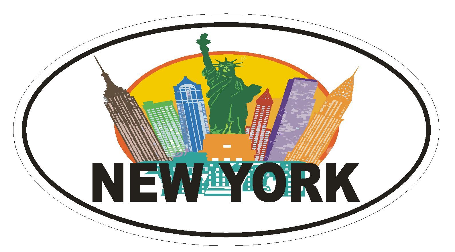 New York Oval Bumper Sticker or Helmet Sticker D1177 gallery
