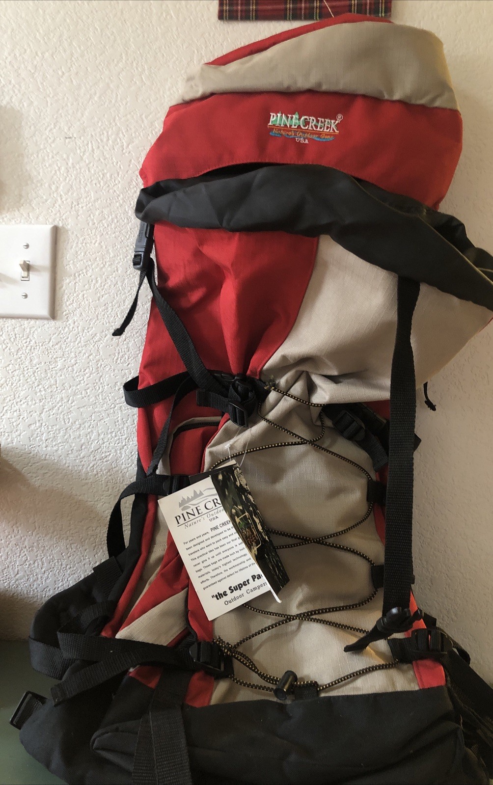 Camper Pack Hiking Backpack Red Pine Creek Nwt 