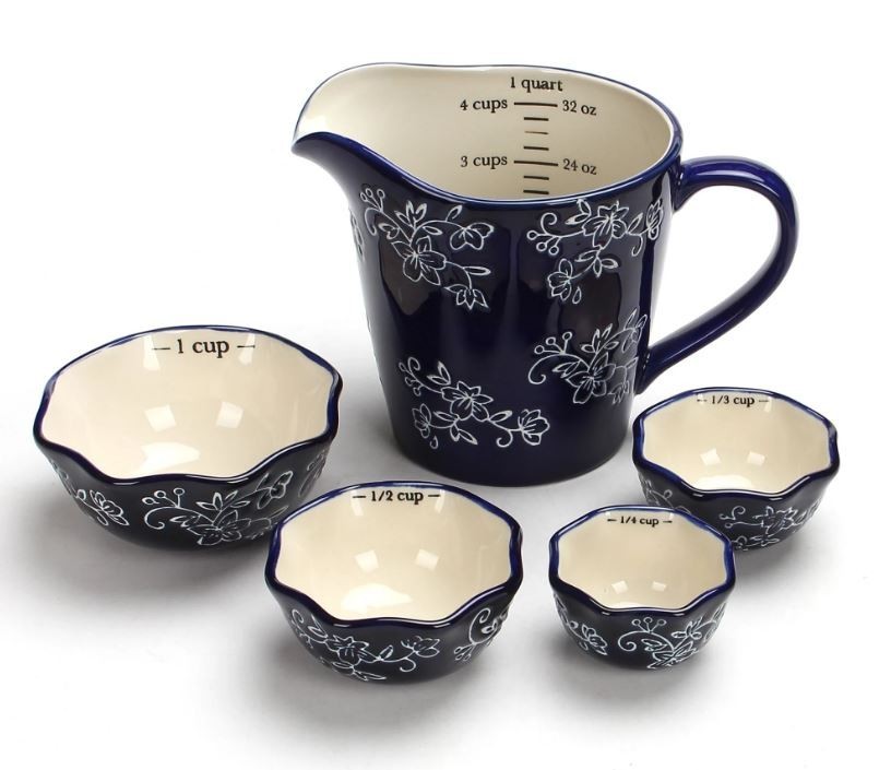 Temp-tations Measuring Cup Set,Nestable Nesting Stacking, K84392 Fl Blue