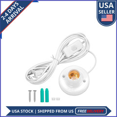 E26 E27 Light Socket Cord 9.84FT Hanging Lamp Holder with On Off Switch