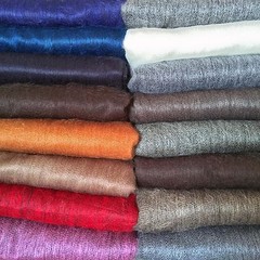 SOFT & WARM MULTICOLOR SOLID PLAIN ALPACA WOOL HANDMADE BLANKET PLAID 90″ X 65″