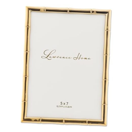 5" W x 7" H Metal Picture Frame with Bamboo Design (712257) 5x7 Single Gold gallery