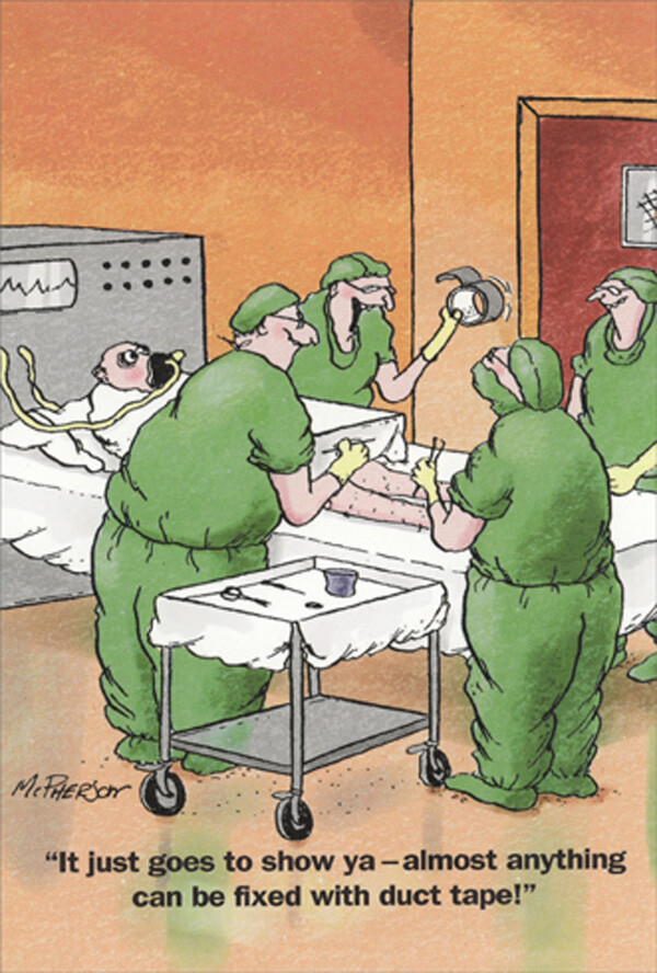 Surgery Fixed with Duct Tape Funny / Humorous Get Well Card gallery