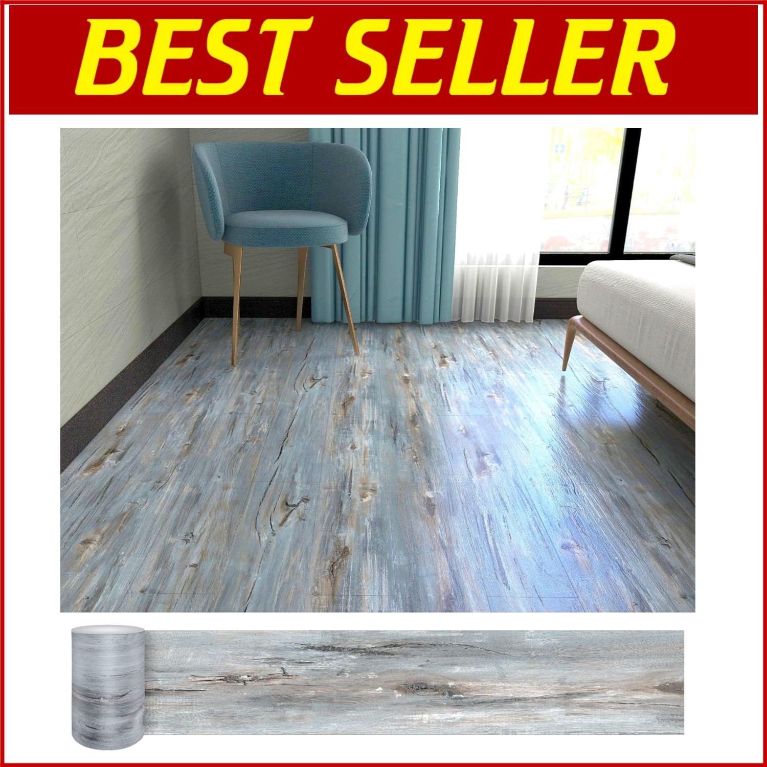 72 Pack Mediterranean Direct-Hit Waterproof Vinyl Flooring - Easy Installation` gallery