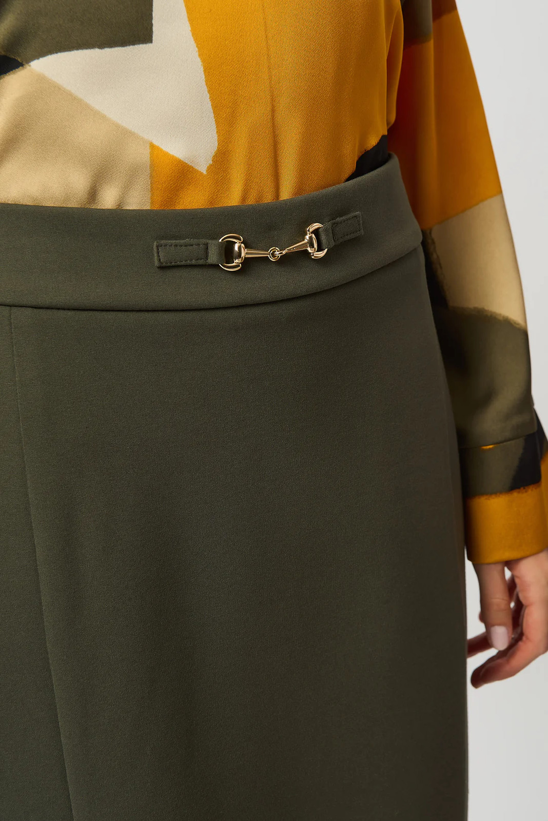 Joseph Ribkoff Avocado Heavy Knit Pull On Skirt 253035 gallery