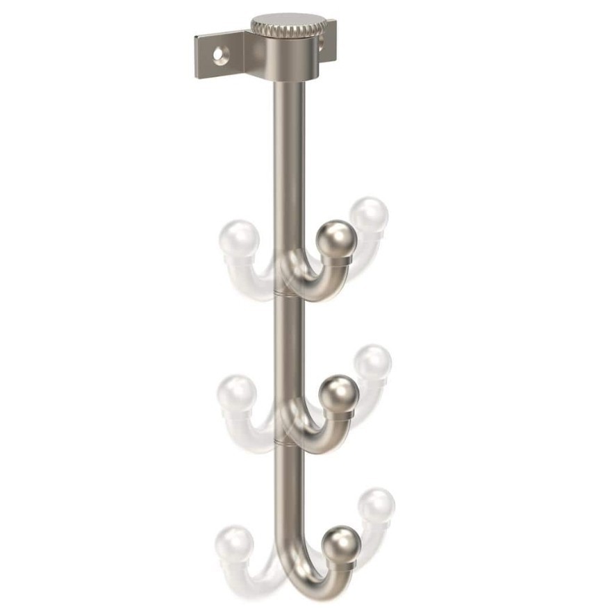 Home Decorators Collection Swivel Hook Triple Prong 10in Satin Nickel, Hook Rack gallery